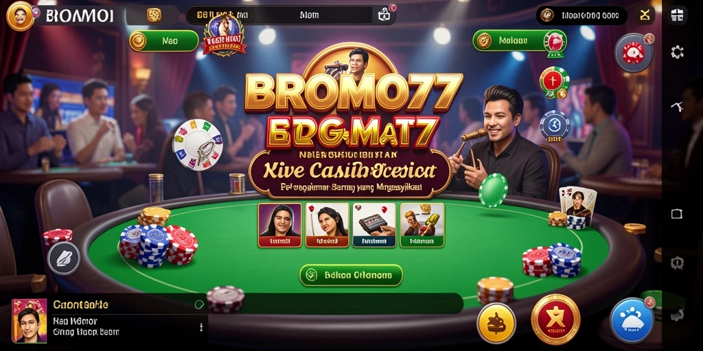 Tampilan menakjubkan dari gameplay Live Casino di BROMO77.