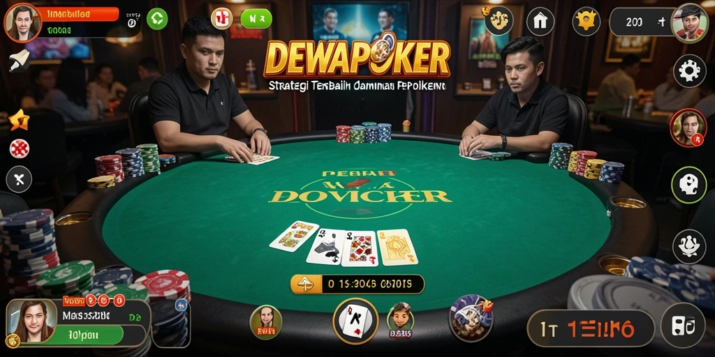Tangkapan layar utama DEWAPOKER menunjukkan strategi permainan poker yang seru.