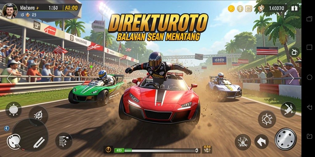 Tampilan seru gameplay balapan di DIREKTURTOTO.