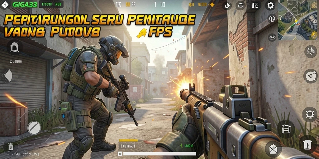 Tangkapan layar GIGA33 menampilkan pertarungan FPS yang mendebarkan.