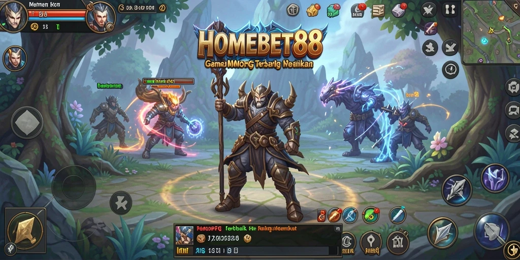 Screenshot utama HOMEBET88 yang menunjukkan aksi seru dalam gameplay MMORPG.
