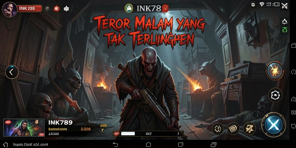 Tampilan gameplay INK789 yang menakutkan dan mendebarkan.