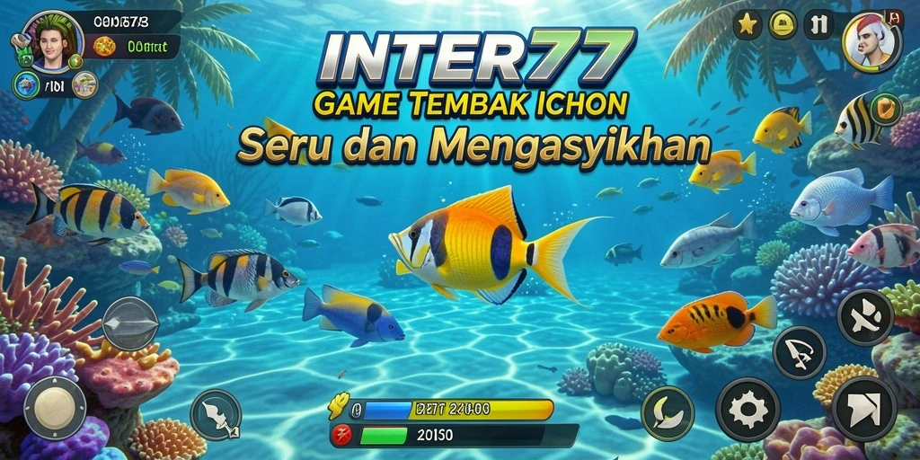 Screenshot gameplay INTER77 menampilkan aksi menembak ikan yang seru.