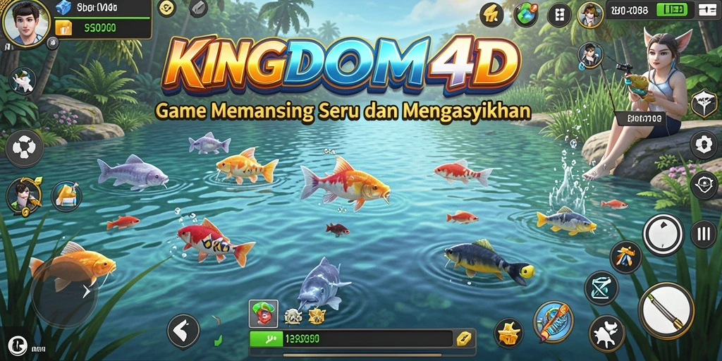 Tampilan gameplay KINGDOM4D dengan aksi memancing yang mendebarkan.