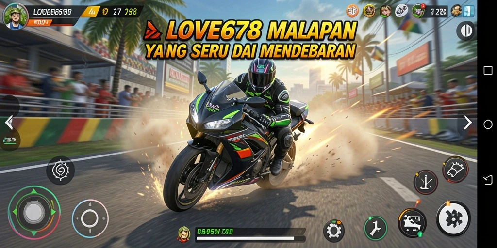 Gameplay seru dan mendebarkan dalam balapan motor.