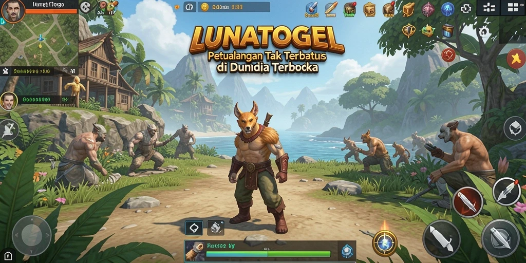Tampilan gameplay LUNATOGEL di dunia terbuka yang penuh petualangan.