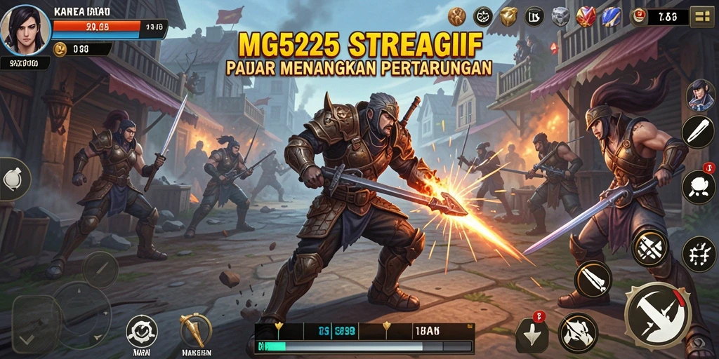 Tangkapan layar gameplay MG525 menampilkan pertarungan strategi yang intens dan mendalam.