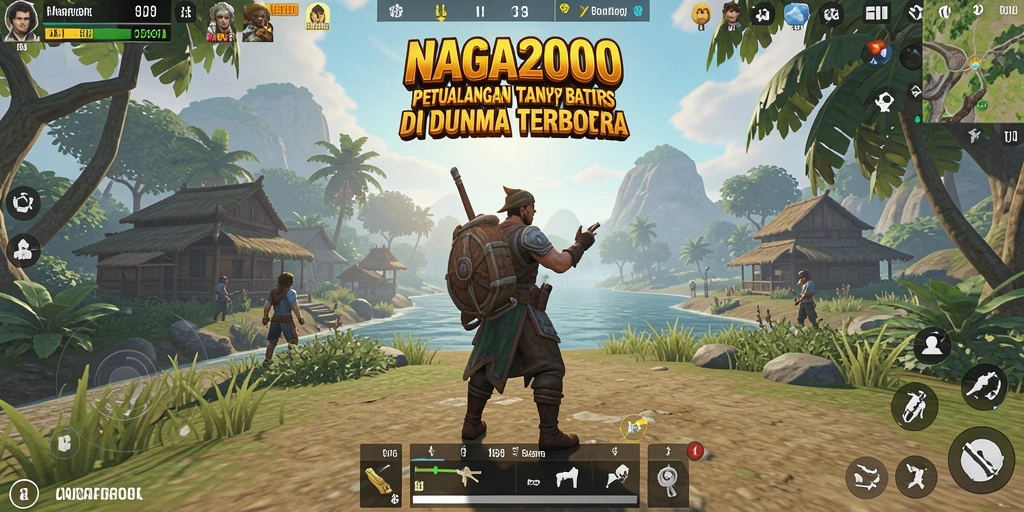 Screenshot gameplay NAGA2000 menunjukkan dunia terbuka yang luas dan penuh petualangan.