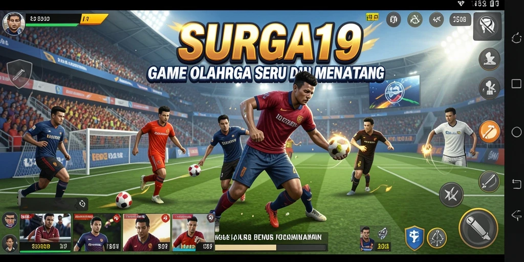Screenshot gameplay SURGA19 dengan tampilan olahraga yang seru.