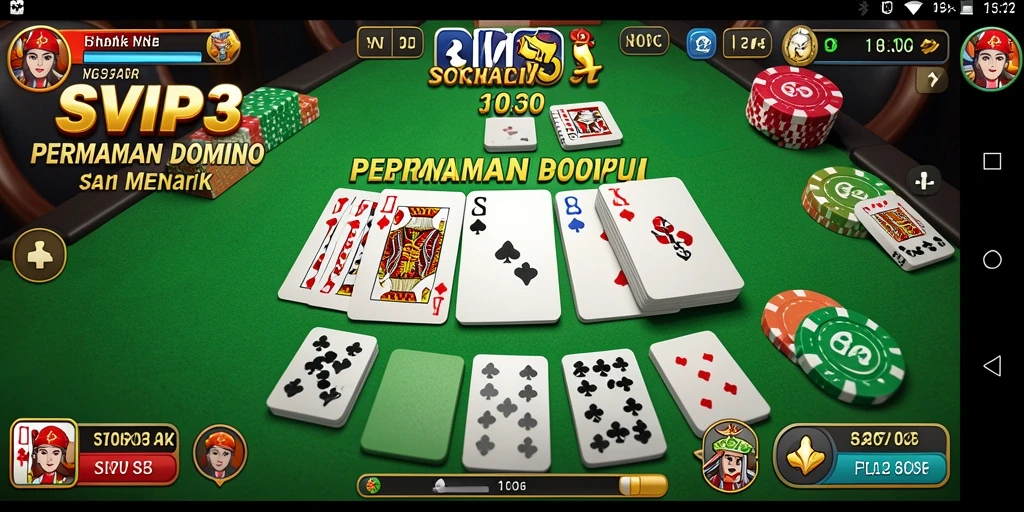 Screenshot gameplay SVIP3 menampilkan momen seru permainan Domino.