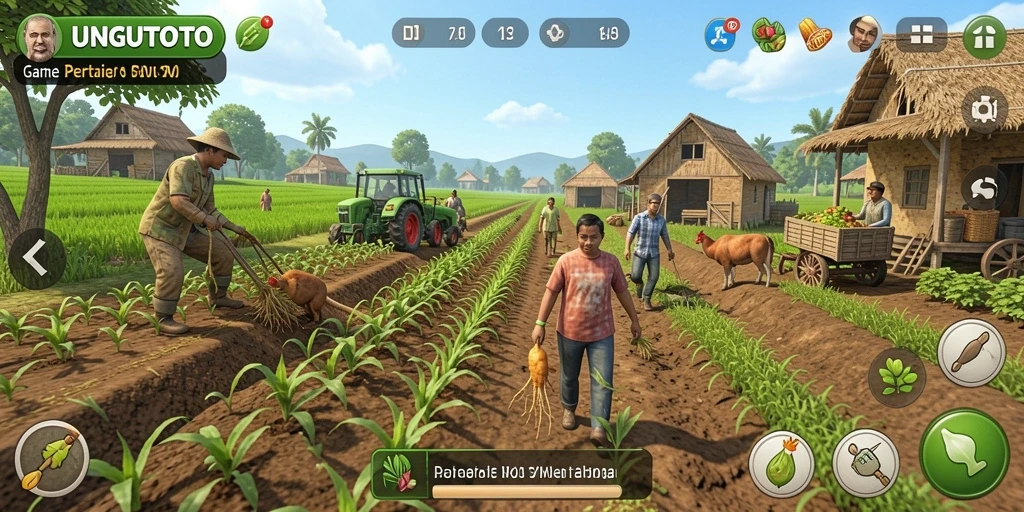 Tampilan gameplay seru dalam pertanian UNGUTOTO.