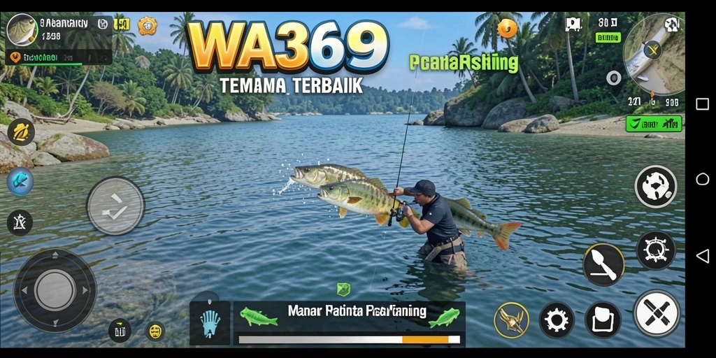 Tampilan gameplay WA369 yang menarik saat memancing ikan.